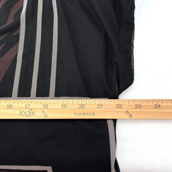 Chico's Colorblock Mesh Top Size L Dolman Sleeves Partial Zebra Print Career - Picture 7 of 10